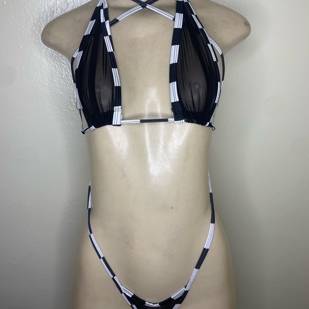 Black and white exotic dancewear